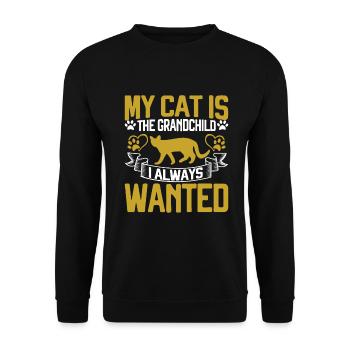 Cat Grandpa Gifts - Unisex Pullover - Schwarz - Vorne - Alina (178cm) & Michal (187cm)