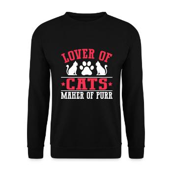 Cat Grandpa Gifts - Unisex Pullover - Schwarz - Vorne - Alina (178cm) & Michal (187cm)