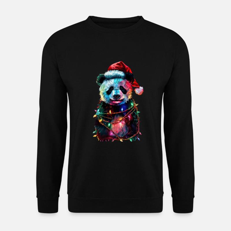 Panda Weihnachten - Unisex Pullover - Schwarz