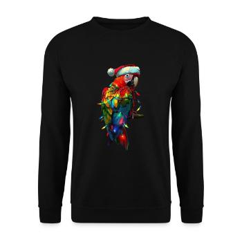 Parrot Christmas - Unisex Sweatshirt - black - Front - Alina (178cm) & Michal (187cm)