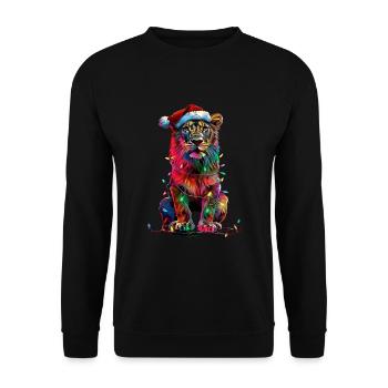Noël Lion - Sweat-shirt Unisexe - noir - Devant - Alina (178cm) & Michal (187cm)