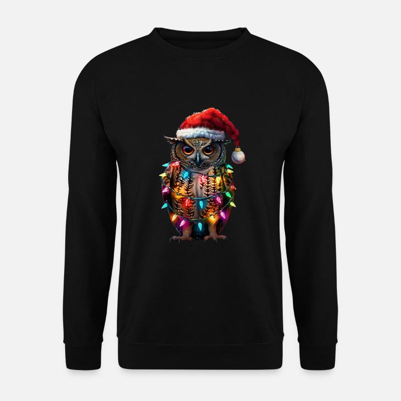 Eule Weihnachten - Unisex Pullover - Schwarz