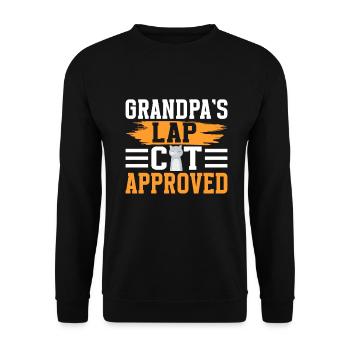 Cat Grandpa Gifts - Unisex Pullover - Schwarz - Vorne - Alina (178cm) & Michal (187cm)