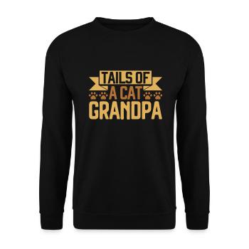 Cat Grandpa Gifts - Unisex Pullover - Schwarz - Vorne - Alina (178cm) & Michal (187cm)