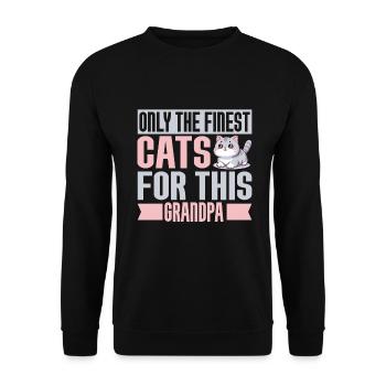 Cat Grandpa Gifts - Unisex Pullover - Schwarz - Vorne - Alina (178cm) & Michal (187cm)