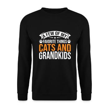 Cat Grandpa Gifts - Unisex Pullover - Schwarz - Vorne - Alina (178cm) & Michal (187cm)