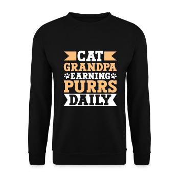 Cat Grandpa Gifts - Unisex Pullover - Schwarz - Vorne - Alina (178cm) & Michal (187cm)