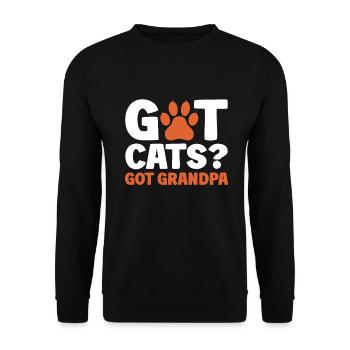 Chats Cadeaux Papy - Sweat-shirt Unisexe - noir - Devant - Alina (178cm) & Michal (187cm)