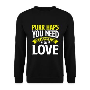 Cat Grandpa Gifts - Unisex Pullover - Schwarz - Vorne - Alina (178cm) & Michal (187cm)