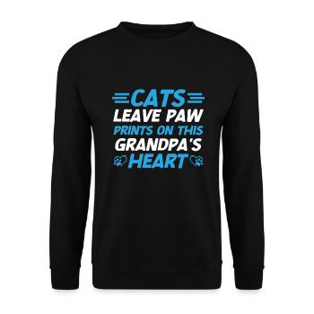Cat Grandpa Gifts - Unisex Pullover - Schwarz - Vorne - Alina (178cm) & Michal (187cm)