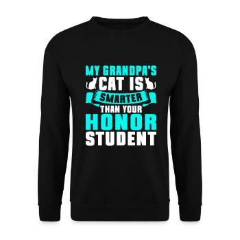 Chats Cadeaux Papy - Sweat-shirt Unisexe - noir - Devant - Alina (178cm) & Michal (187cm)