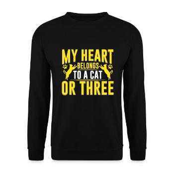 Cat Grandpa Gifts - Unisex Pullover - Schwarz - Vorne - Alina (178cm) & Michal (187cm)