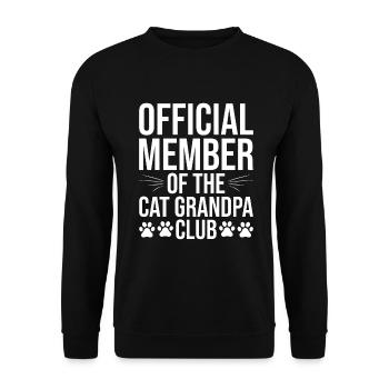 Cat Grandpa Gifts - Unisex Pullover - Schwarz - Vorne - Alina (178cm) & Michal (187cm)