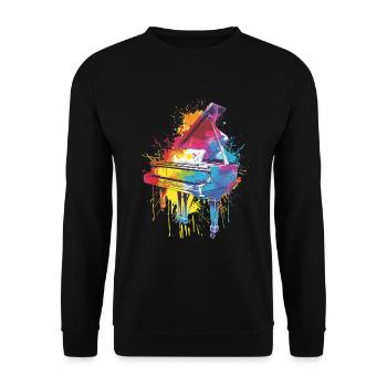 Piano - Sweat-shirt Unisexe - noir - Devant - Alina (178cm) & Michal (187cm)