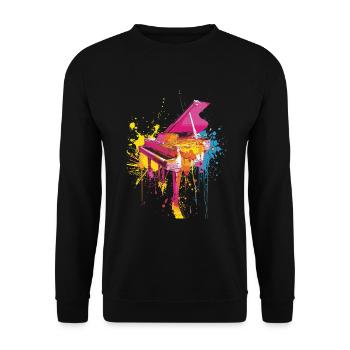 Piano - Sweat-shirt Unisexe - noir - Devant - Alina (178cm) & Michal (187cm)