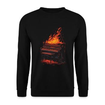 Piano - Sweat-shirt Unisexe - noir - Devant - Alina (178cm) & Michal (187cm)