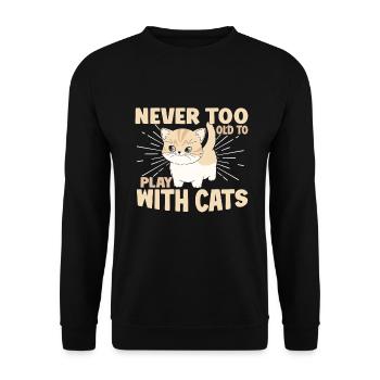Cat Grandpa Gifts - Unisex Pullover - Schwarz - Vorne - Alina (178cm) & Michal (187cm)
