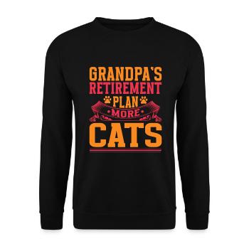 Cat Grandpa Gifts - Unisex Pullover - Schwarz - Vorne - Alina (178cm) & Michal (187cm)
