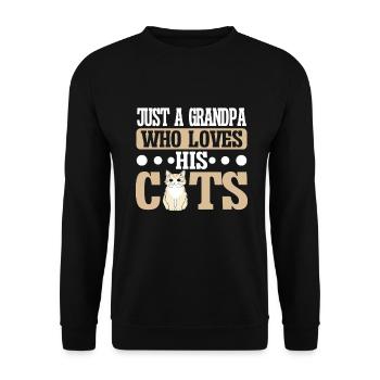 Chats Cadeaux Papy - Sweat-shirt Unisexe - noir - Devant - Alina (178cm) & Michal (187cm)