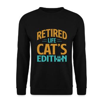 Cat Grandpa Gifts - Unisex Pullover - Schwarz - Vorne - Alina (178cm) & Michal (187cm)