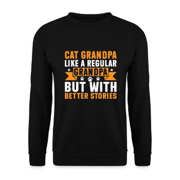 Chats Cadeaux Papy - Sweat-shirt Unisexe - noir - Devant - Alina (178cm) & Michal (187cm)