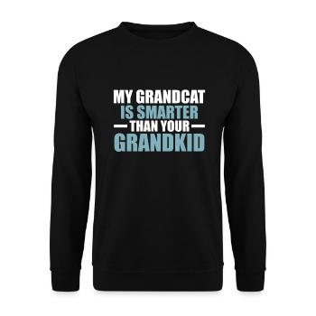 Cat Grandpa Gifts - Unisex Pullover - Schwarz - Vorne - Alina (178cm) & Michal (187cm)