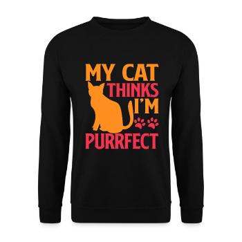 Cat Mom Gifts - Unisex Pullover - Schwarz - Vorne - Alina (178cm) & Michal (187cm)