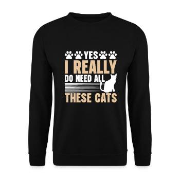 Cat Mom Gifts - Unisex Pullover - Schwarz - Vorne - Alina (178cm) & Michal (187cm)