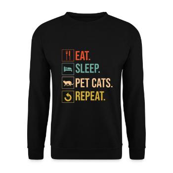 Cat Mom Gifts - Unisex Pullover - Schwarz - Vorne - Alina (178cm) & Michal (187cm)
