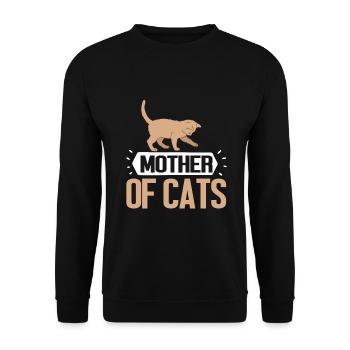 Cat Mom Gifts - Unisex Pullover - Schwarz - Vorne - Alina (178cm) & Michal (187cm)