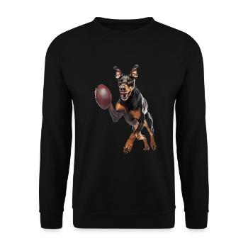 Doberman - Sweat-shirt Unisexe - noir - Devant - Alina (178cm) & Michal (187cm)
