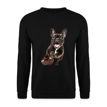Bouledogue français - Sweat-shirt Unisexe - noir - Devant - Alina (178cm) & Michal (187cm)