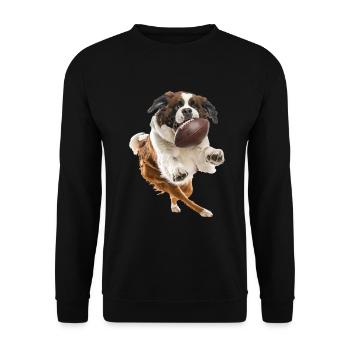 Saint Bernard - Unisex Sweatshirt - black - Front - Alina (178cm) & Michal (187cm)