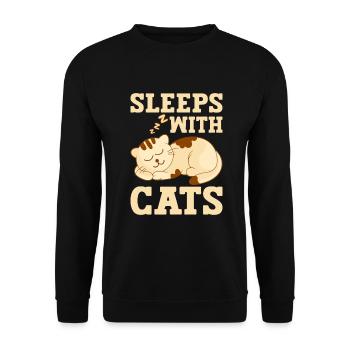 Cat Mom Gifts - Unisex Pullover - Schwarz - Vorne - Alina (178cm) & Michal (187cm)