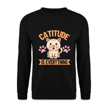 Cat Mom Gifts - Unisex Pullover - Schwarz - Vorne - Alina (178cm) & Michal (187cm)