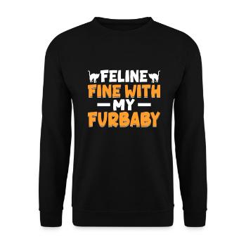 Cat Mom Gifts - Unisex Pullover - Schwarz - Vorne - Alina (178cm) & Michal (187cm)