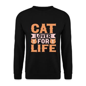 Cat Mom Gifts - Unisex Pullover - Schwarz - Vorne - Alina (178cm) & Michal (187cm)