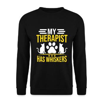 Cat Mom Gifts - Unisex Pullover - Schwarz - Vorne - Alina (178cm) & Michal (187cm)
