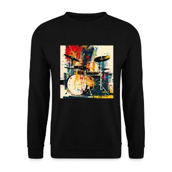 Schlagzeug - Unisex Pullover - Schwarz - Vorne - Alina (178cm) & Michal (187cm)