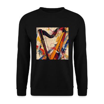 Harp - Unisex Sweatshirt - black - Front - Alina (178cm) & Michal (187cm)