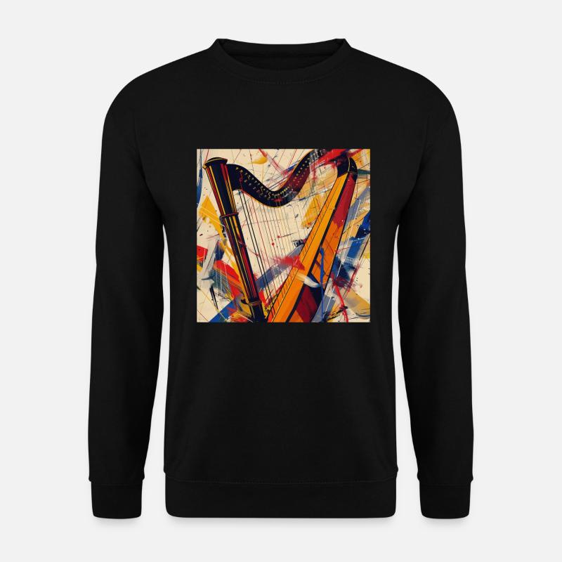 Harfe - Unisex Pullover - Schwarz