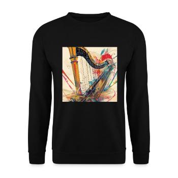 Harp - Unisex Sweatshirt - black - Front - Alina (178cm) & Michal (187cm)
