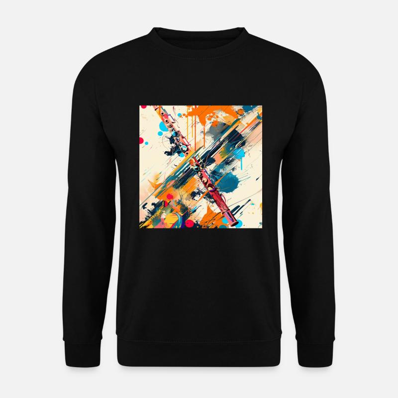 Querflöte - Unisex Pullover - Schwarz