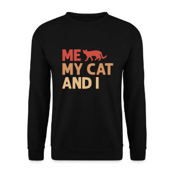Cat Mom Gifts - Unisex Pullover - Schwarz - Vorne - Alina (178cm) & Michal (187cm)