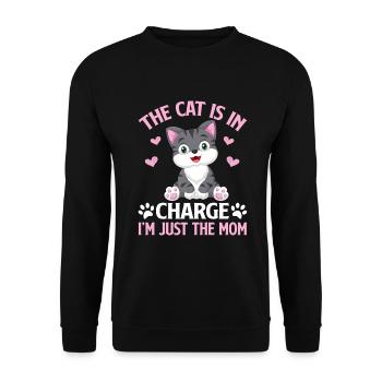 Cat Mom Gifts - Unisex Pullover - Schwarz - Vorne - Alina (178cm) & Michal (187cm)