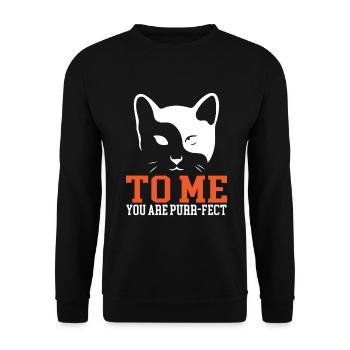 Cat Mom Gifts - Unisex Pullover - Schwarz - Vorne - Alina (178cm) & Michal (187cm)