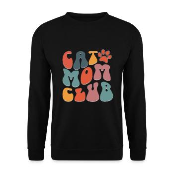 Cat Mom Gifts - Unisex Pullover - Schwarz - Vorne - Alina (178cm) & Michal (187cm)