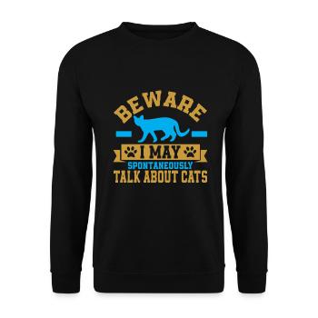 Cat Mom Gifts - Unisex Pullover - Schwarz - Vorne - Alina (178cm) & Michal (187cm)