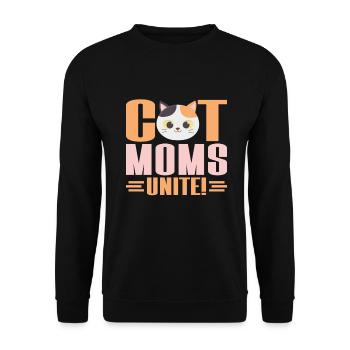 Cat Mom Gifts - Unisex Pullover - Schwarz - Vorne - Alina (178cm) & Michal (187cm)