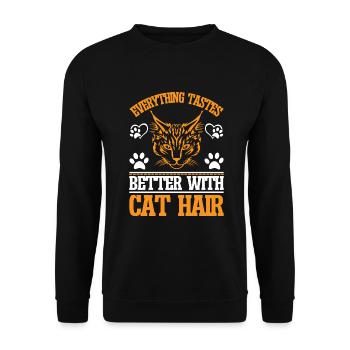 Cat Mom Gifts - Unisex Pullover - Schwarz - Vorne - Alina (178cm) & Michal (187cm)
